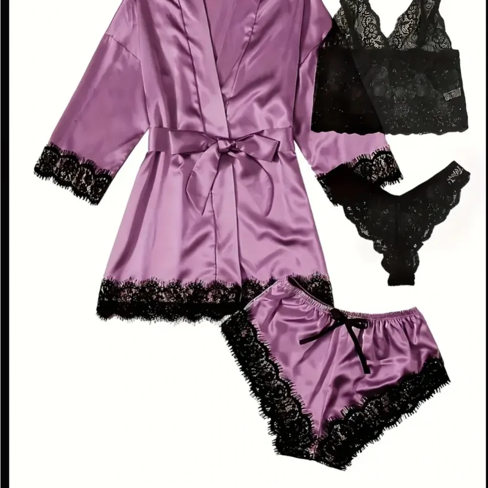Elegant 4 piece cozy sleep wear for women - Picture 3 of 5